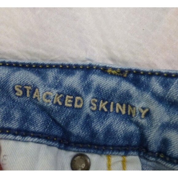 American Eagle x Young Money Mens Stacked Skinny Light Wash Distressed Jeans 36x - Picture 4 of 15